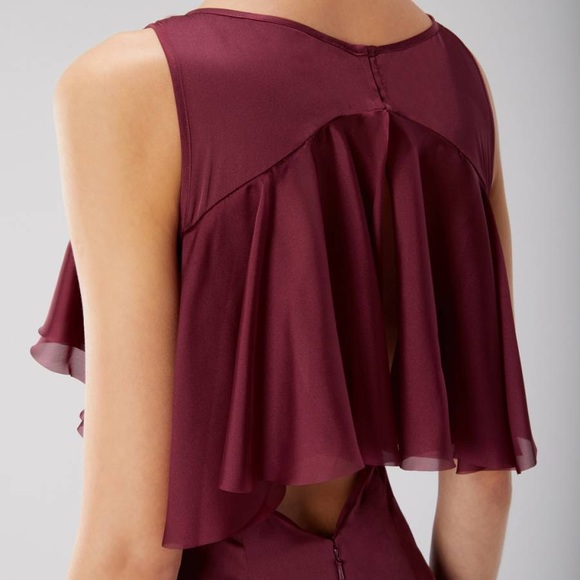 Merlot Ivey Ruffle Soft Evening Dress - Picture 4 of 5